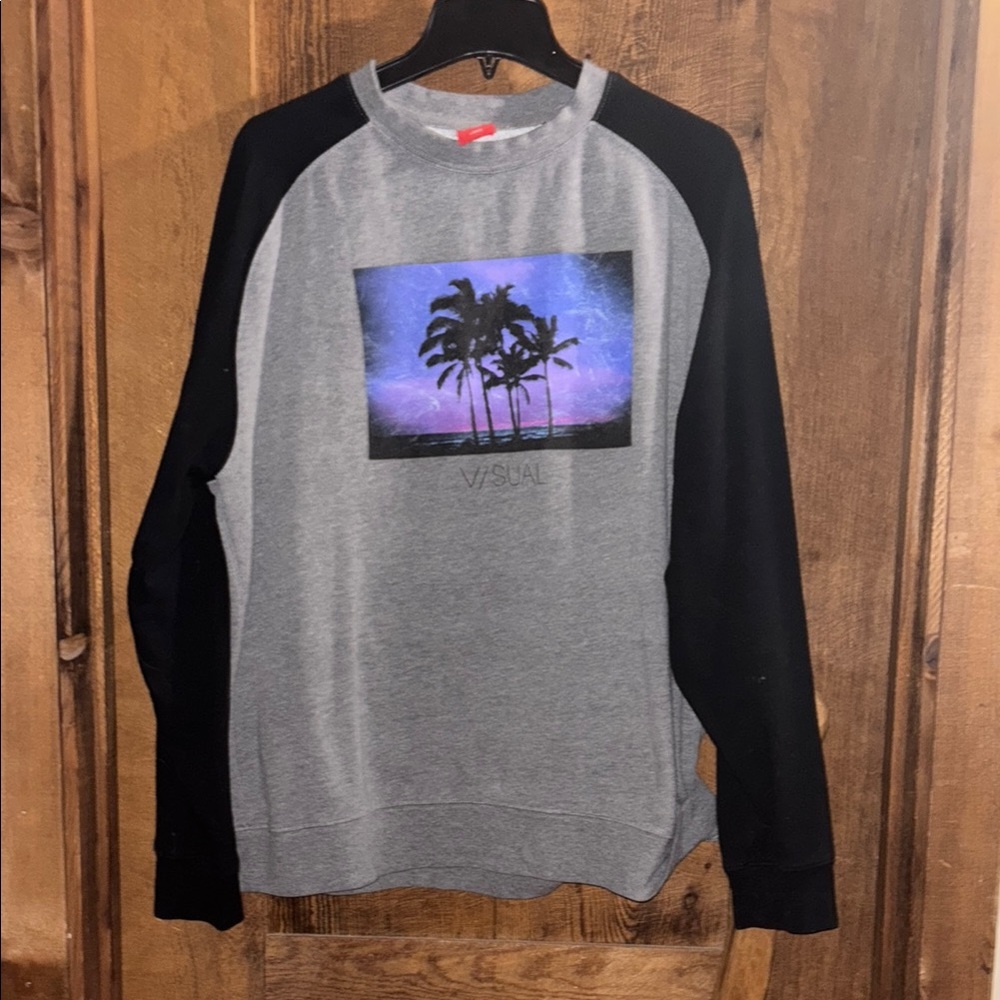 Gray and Black Crewneck Sweater